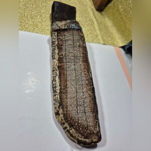 Antique Native American Parfleche Knife Sheath - Genuine Leather & Reptile Skin